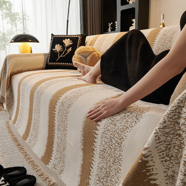 Earthy Stripe Sofa Cover