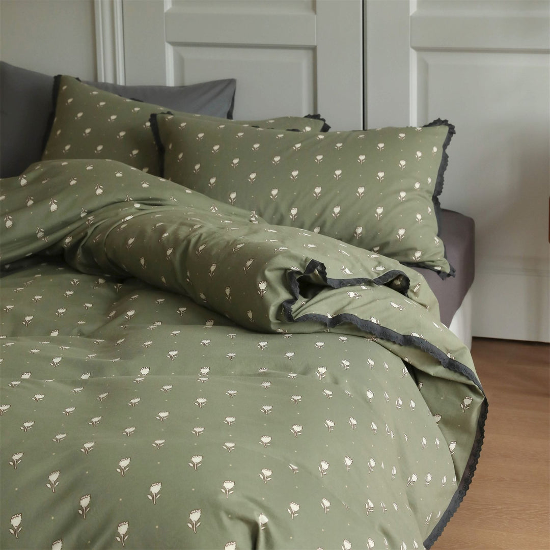Flower & Matcha Bedding Set