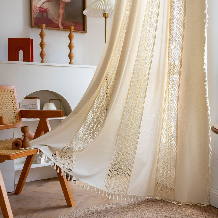 Sunlit Crochet Stripe Curtain