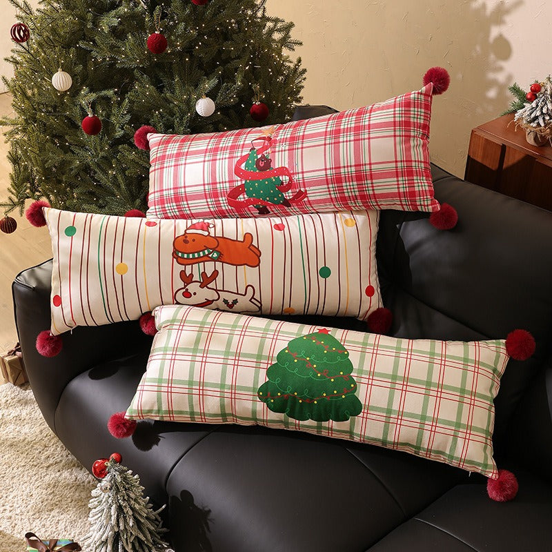 Xmas Pom-Pom Long Cushion