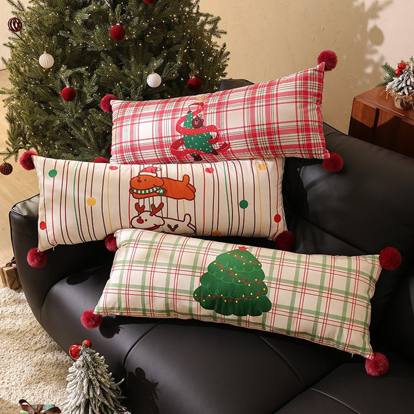 Xmas Pom-Pom Long Cushion