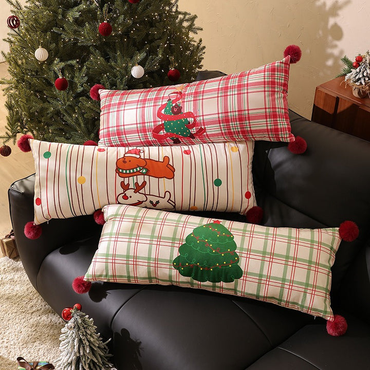 Xmas Pom-Pom Long Cushion