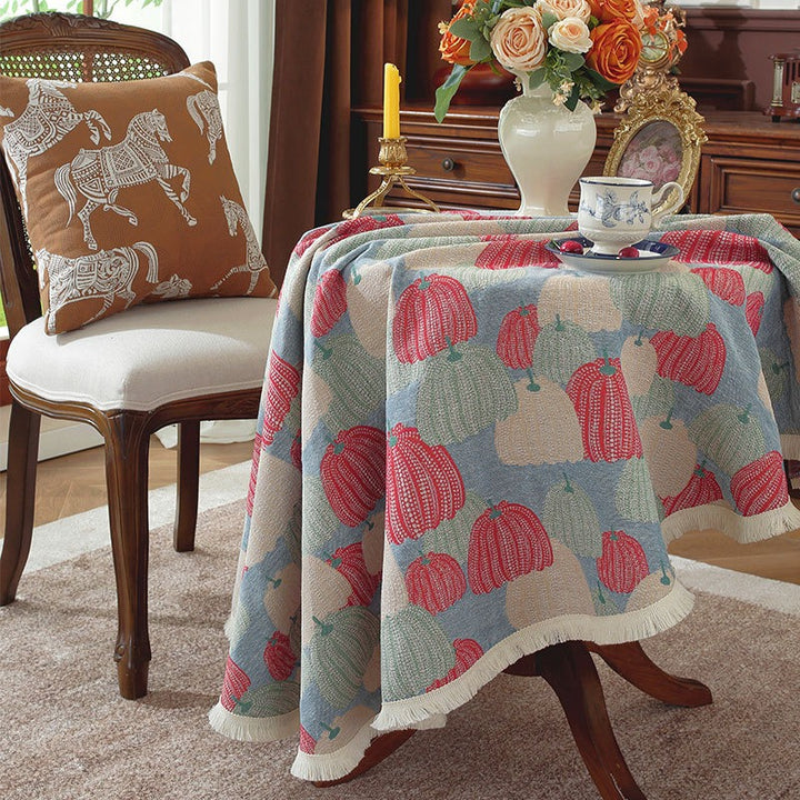Pumpkin Art Round Tablecloth