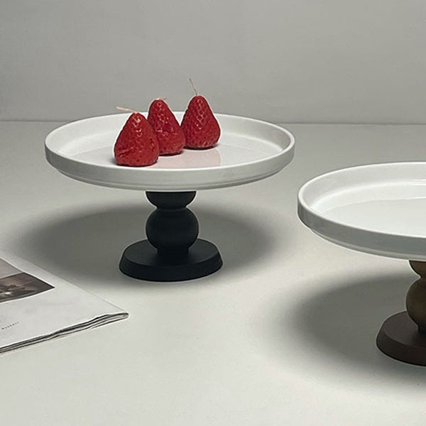 Wood Base Cake Stand
