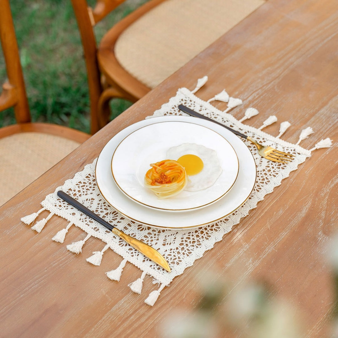 French Crochet Tassel Placemat Set