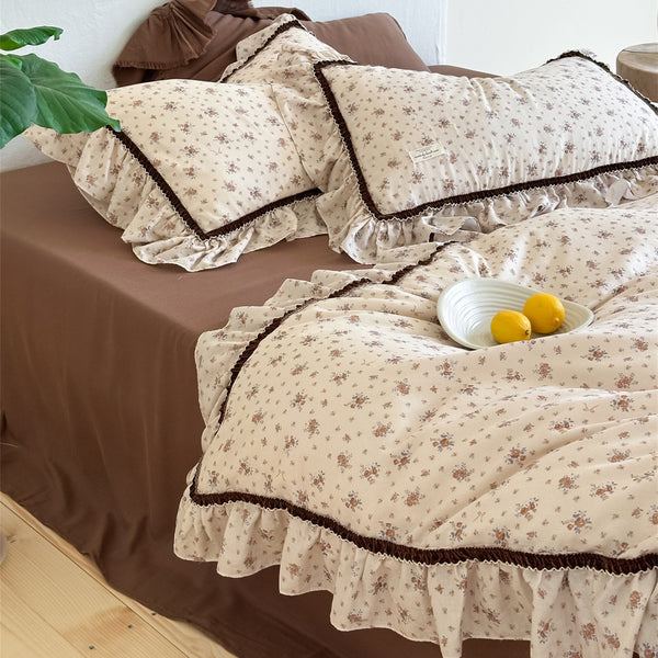 Brown Floral Bedding Set