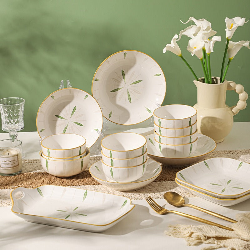 Spring Leaves Dinnerware Set