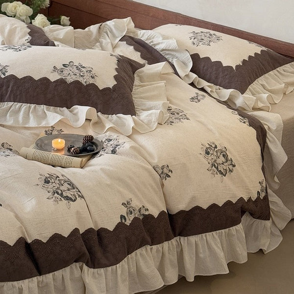 Chocolate Rose Bedding Set