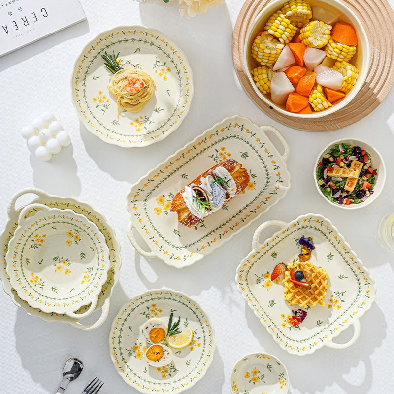 Yellow Garland Ceramic Dining Set