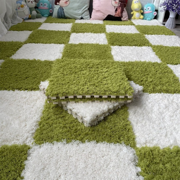 Fluffy Puzzle Tile Set - Fresh Lawn
