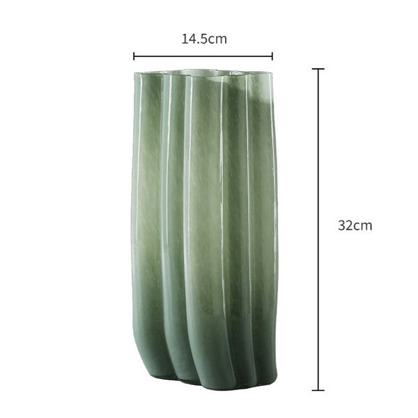 Green Serenity Glass Vase