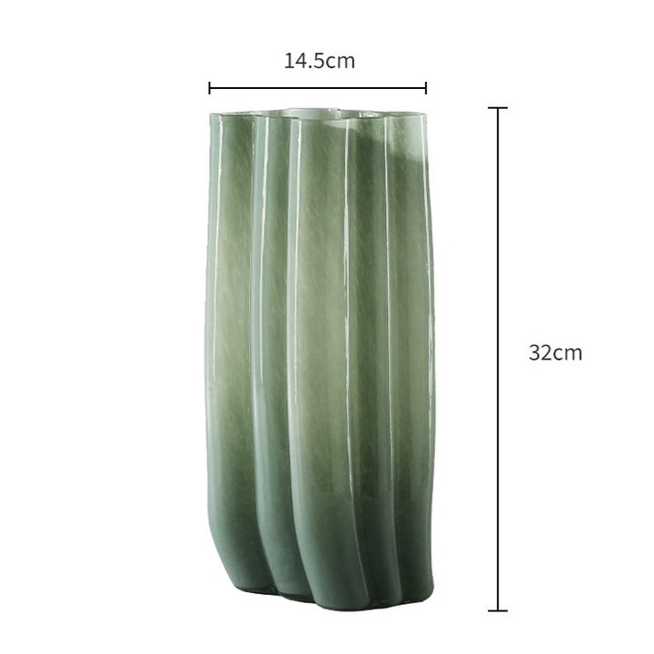 Green Serenity Glass Vase Collection
