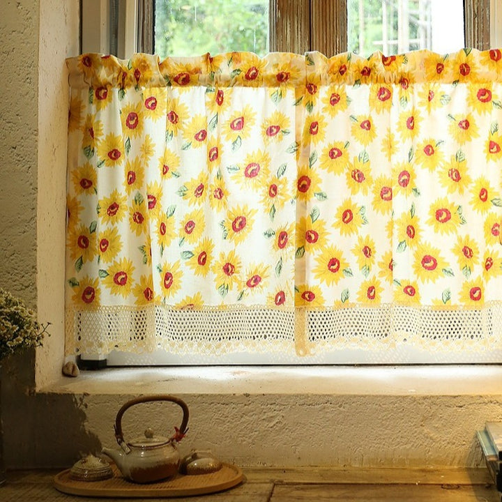 Sunflowers Yellow Cabinet Curtain