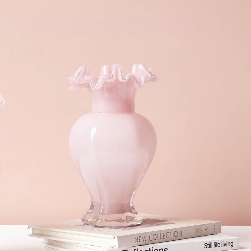Ruffled Romance Glass Vase Collection