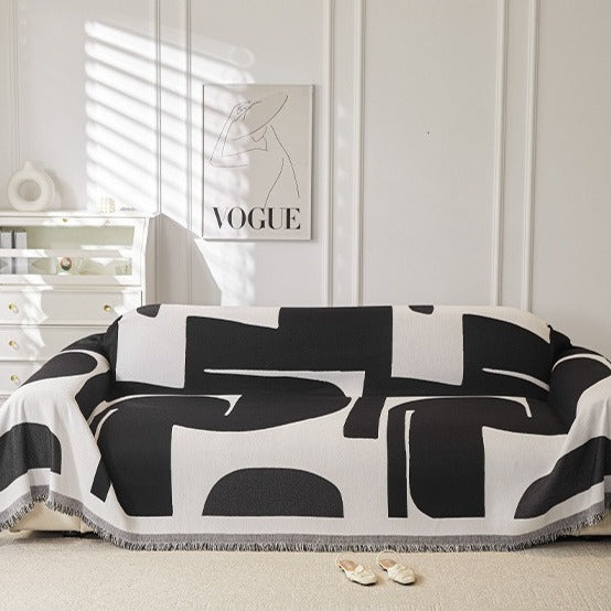 Black Tassel Sofa Cover