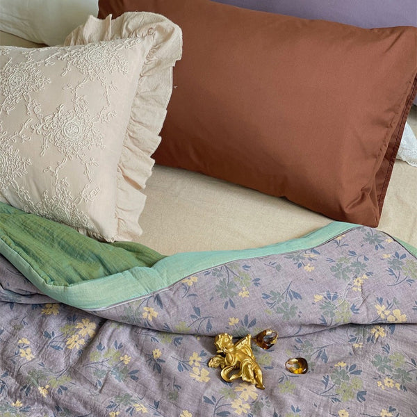 French Vintage Floral Summer Quilted Blanket