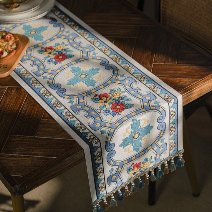 Blue Blooming Table Runner