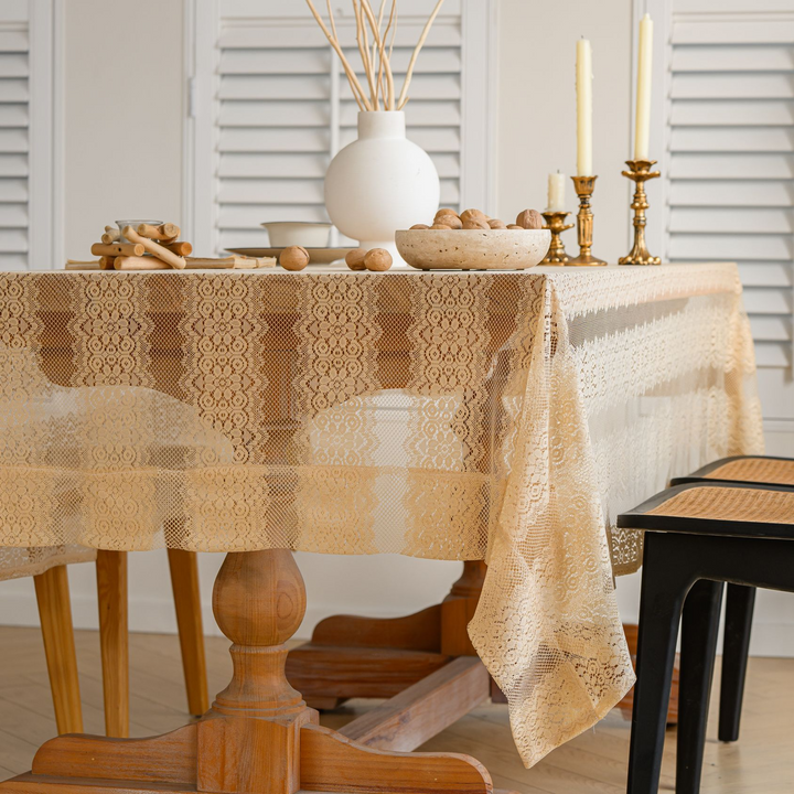Retro Stripe Lace Tablecloth