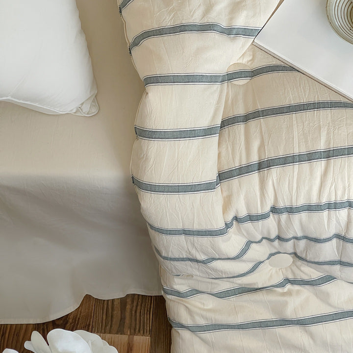 Coastal Stripe Summer Quilted Blanket