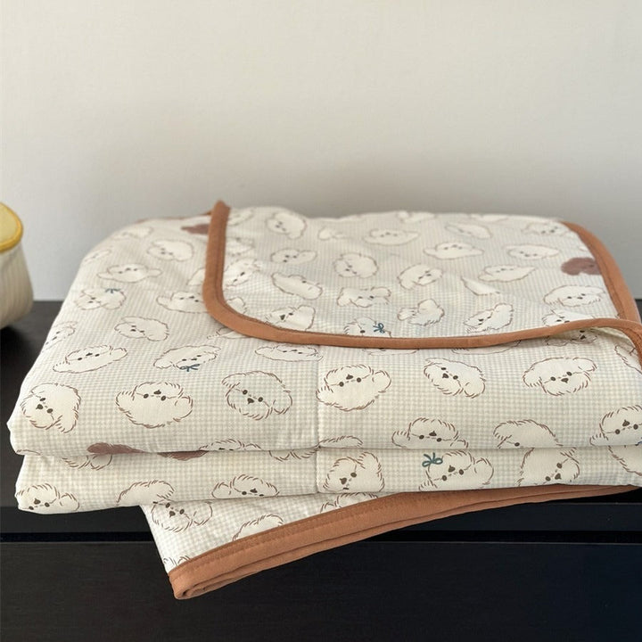 Teddy Dog Summer Quilted Blanket