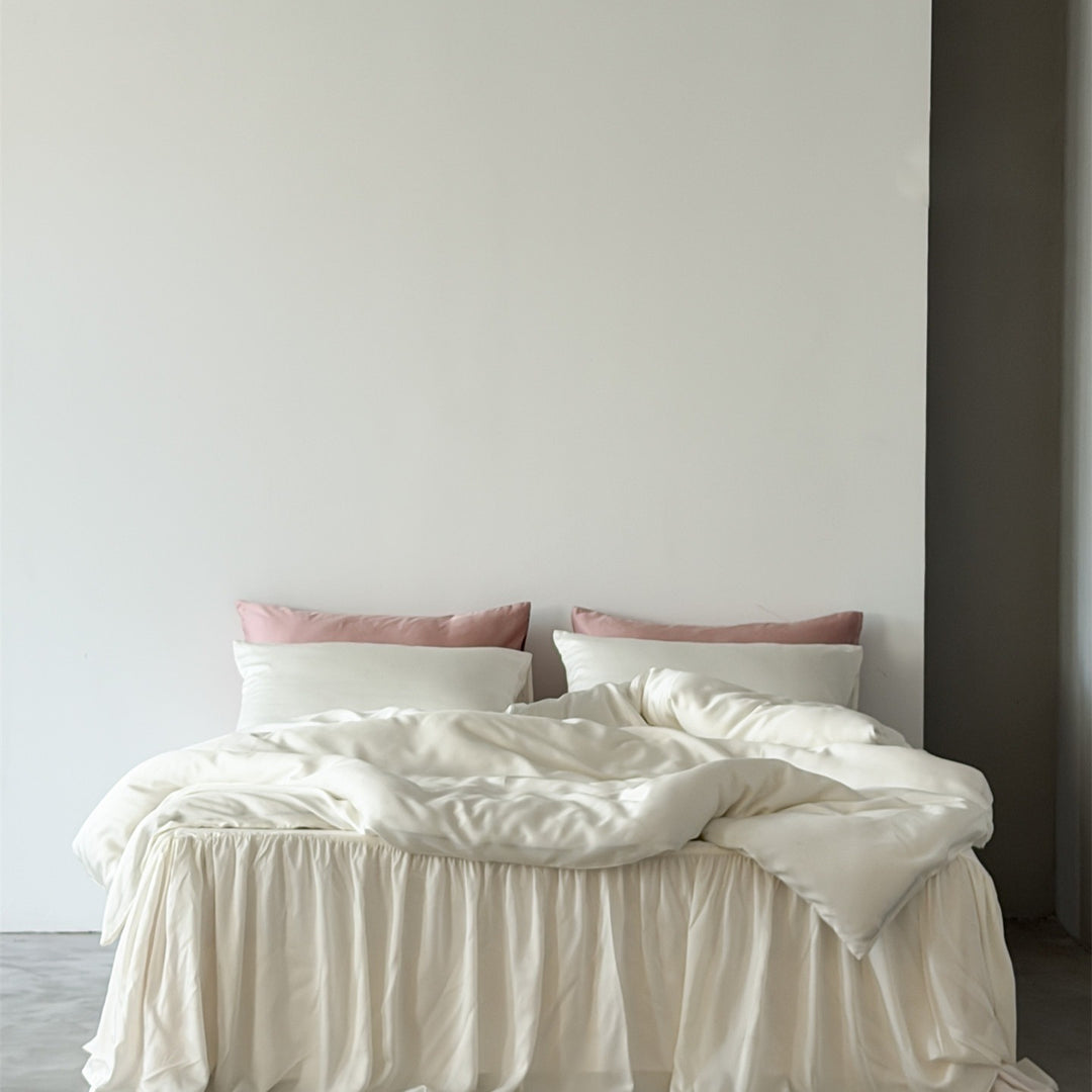 Ruffle Skirt Silky Bedding Set