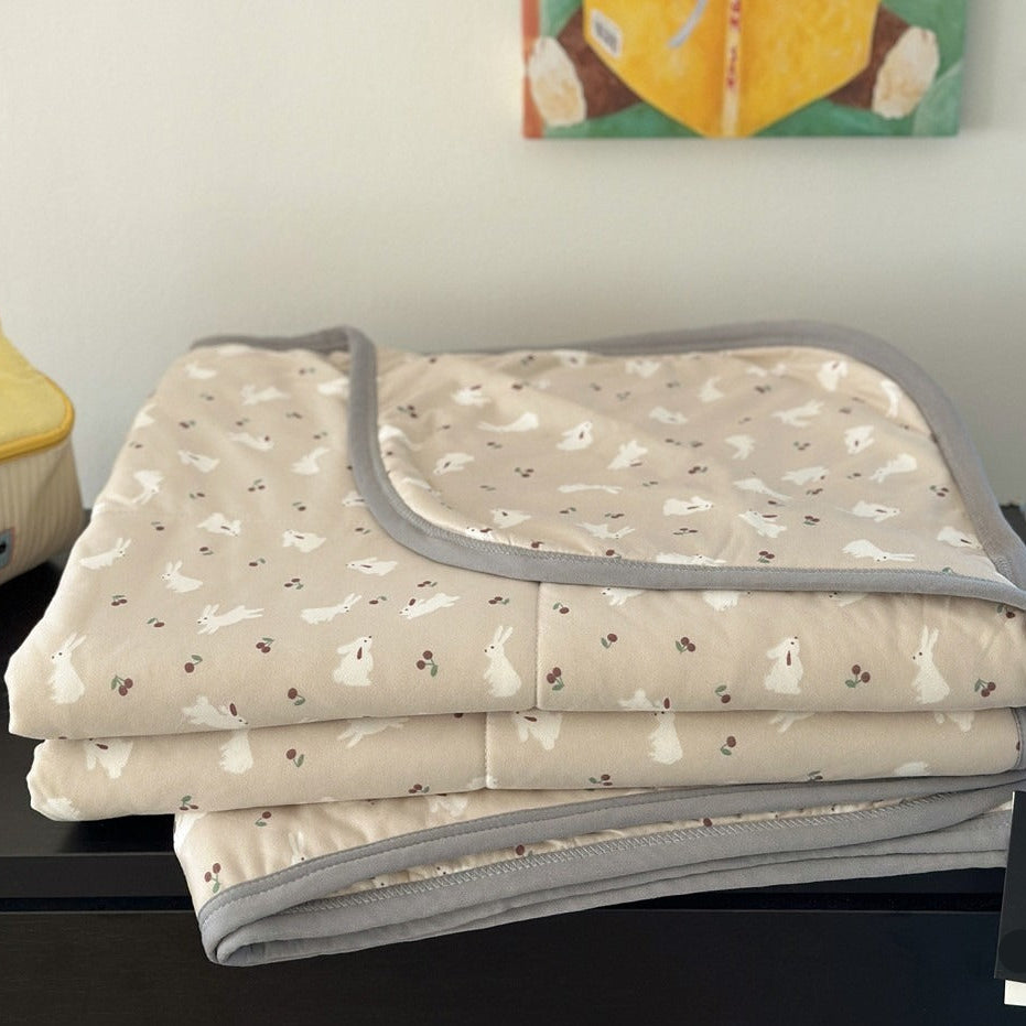 Bunny & Cherry Summer Quilted Blanket