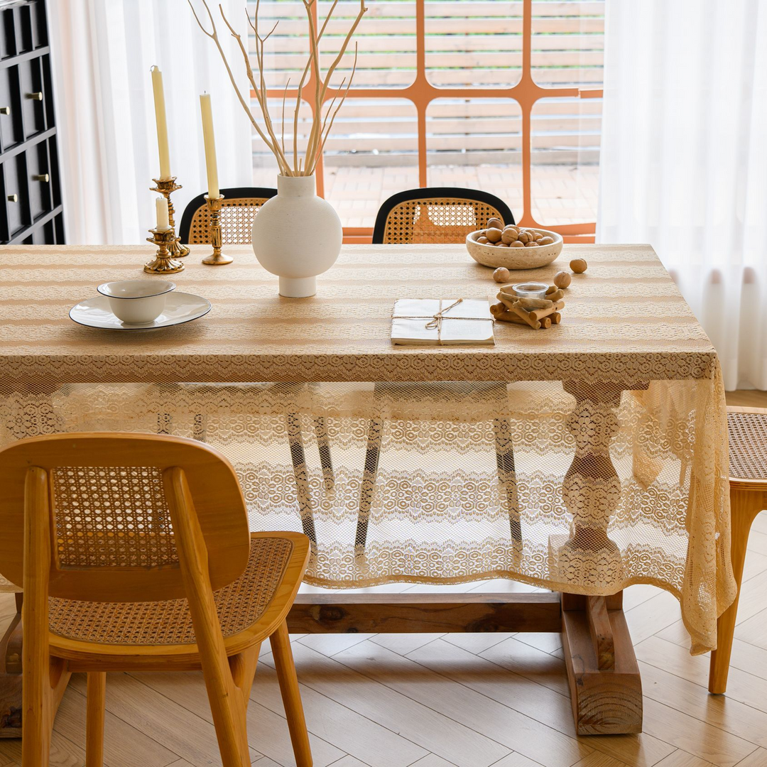 Retro Stripe Lace Tablecloth