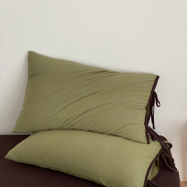 Soft Tie Jersey Cotton Pillowcase Set