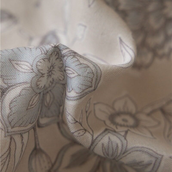 Soft Blue Botanical Bedding Set