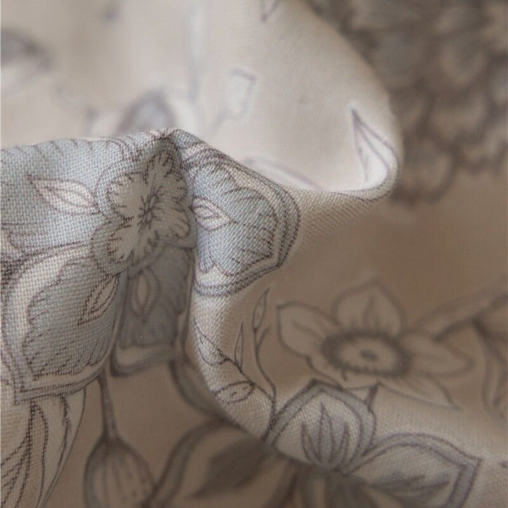 Soft Blue Botanical Bedding Set