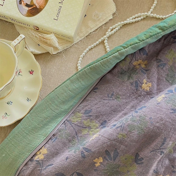 French Vintage Floral Summer Quilted Blanket