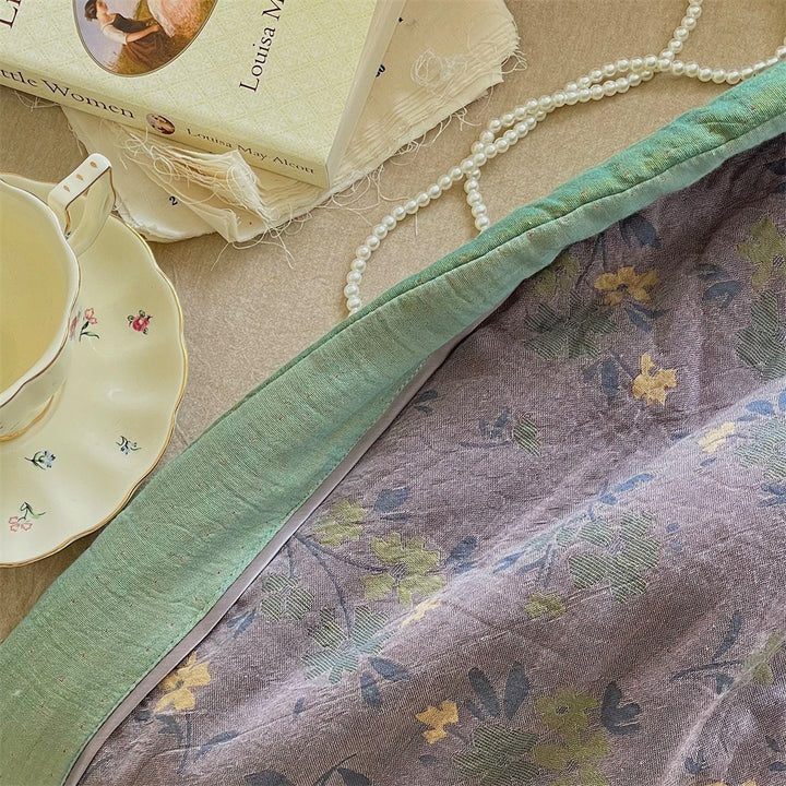 French Vintage Floral Summer Quilted Blanket