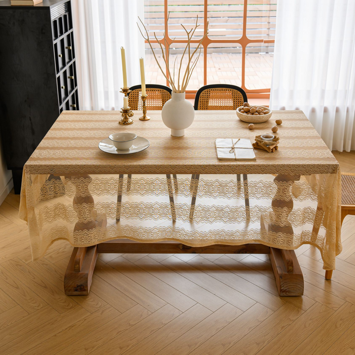 Retro Stripe Lace Tablecloth
