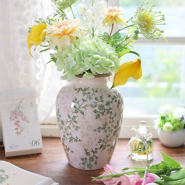 Green Garden Ceramic Vase