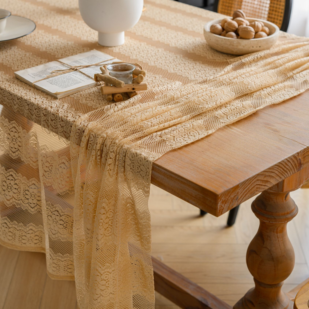 Retro Stripe Lace Tablecloth