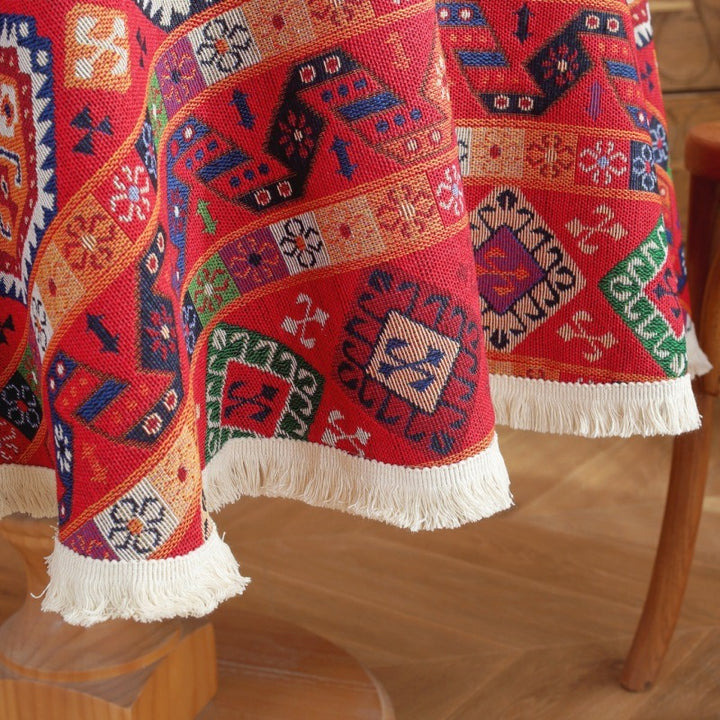 Red Fiesta Round Tablecloth