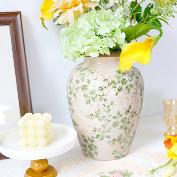Green Garden Ceramic Vase