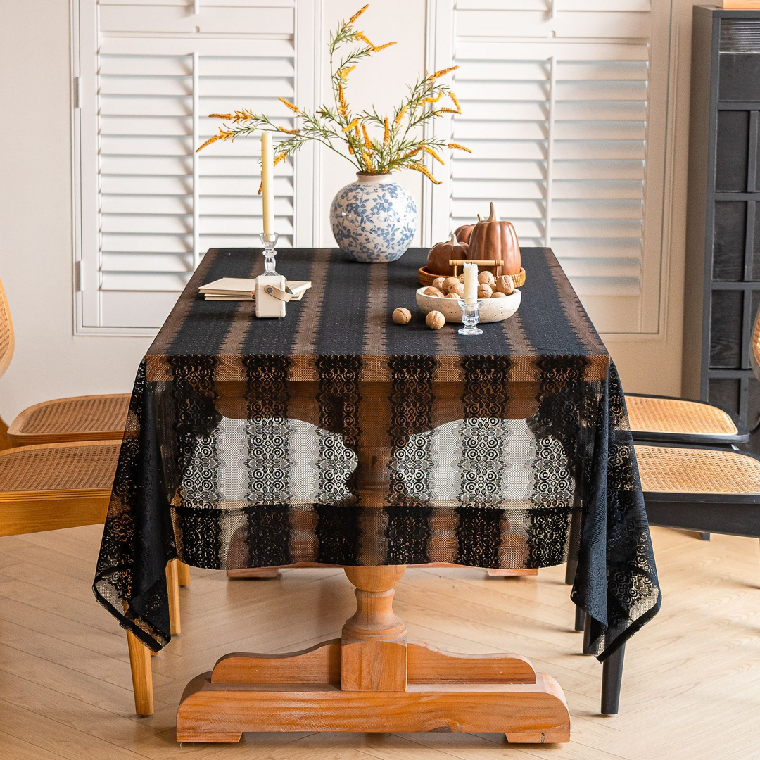 Retro Stripe Lace Tablecloth