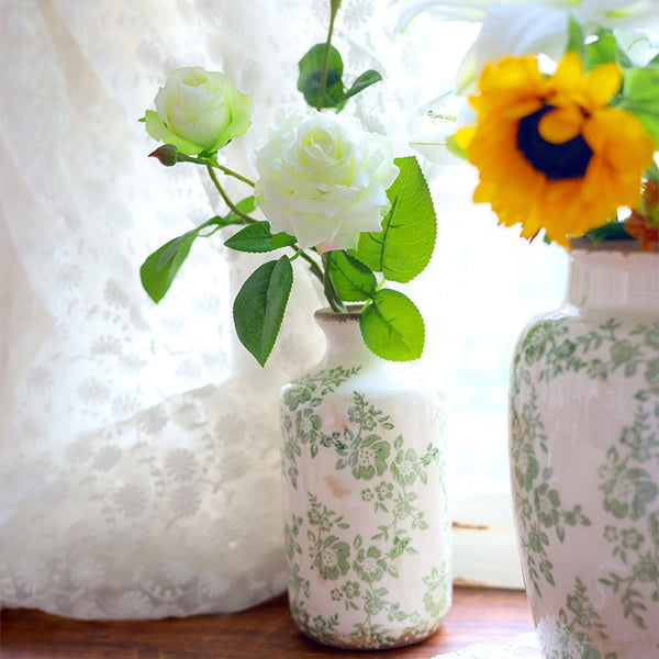 Green Garden Ceramic Vase