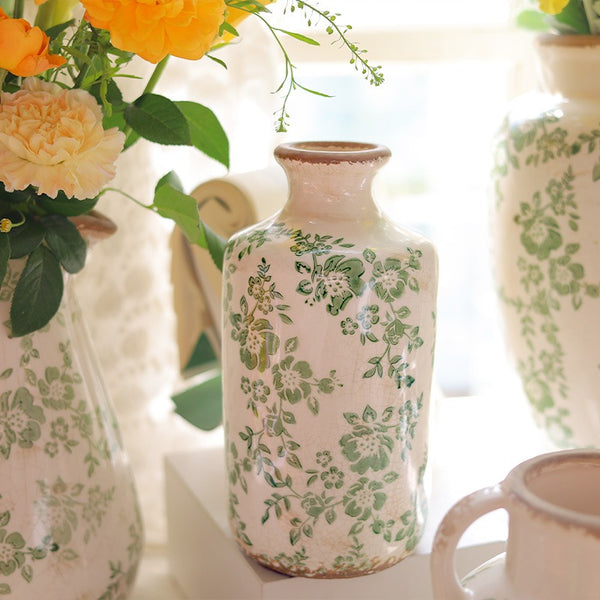 Green Garden Ceramic Vase