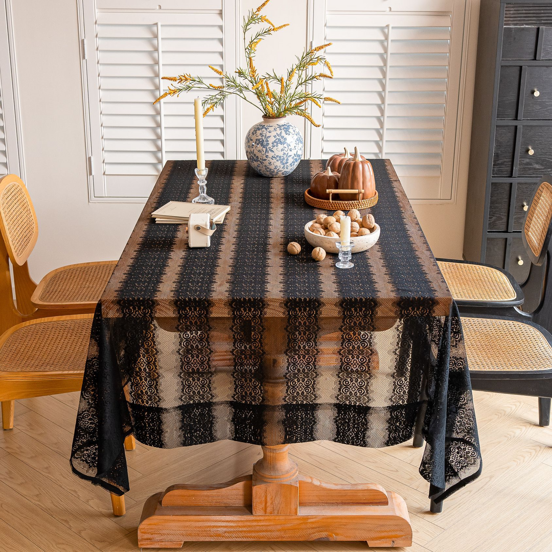 Retro Stripe Lace Tablecloth