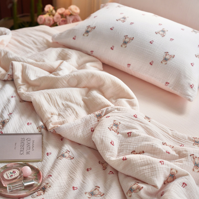 Bear & Cherry Summer Quilted Blanket