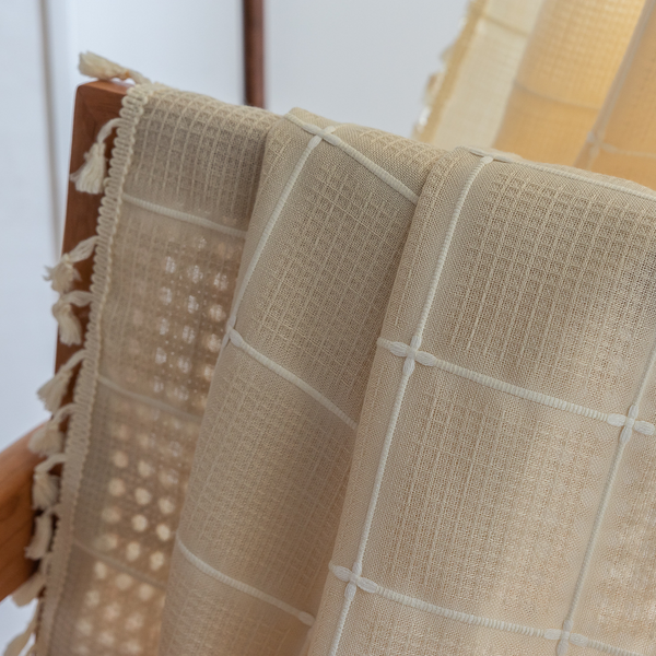 Sunlit Check Fringe Curtain