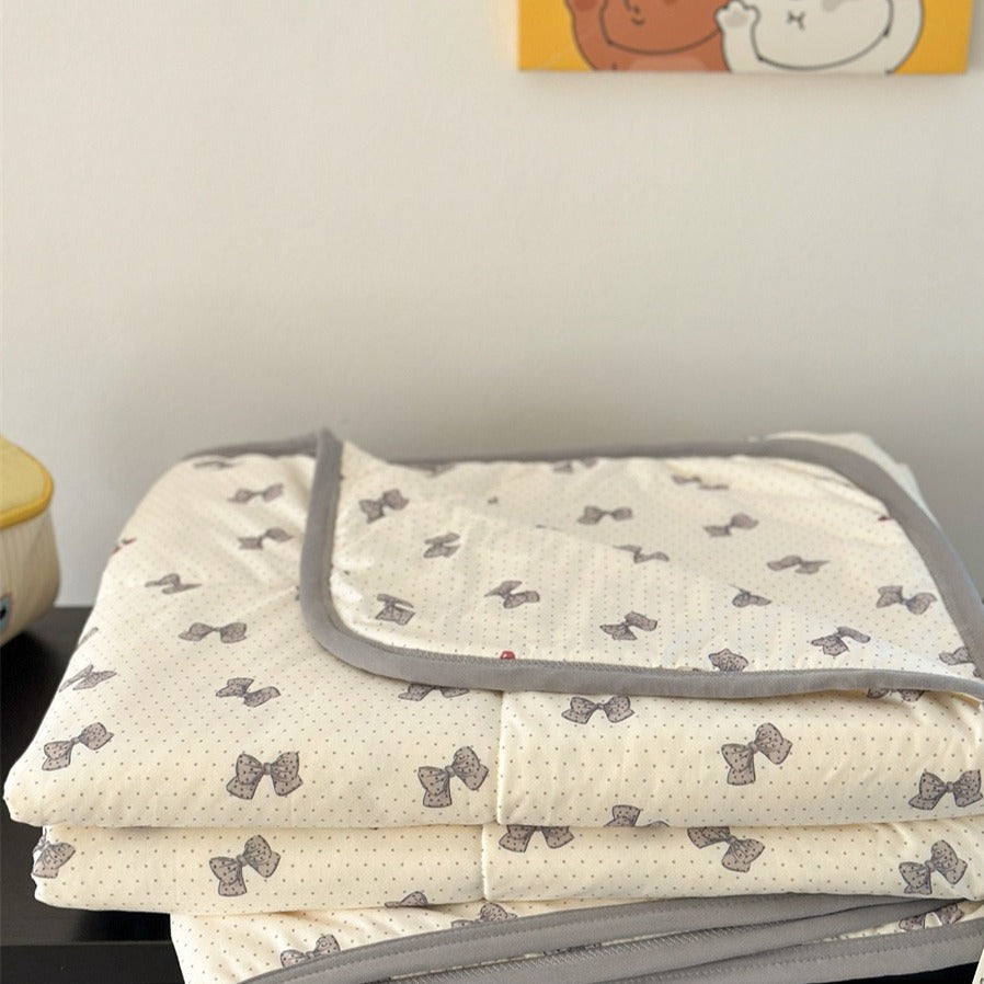 Mini Polka & Bow Summer  Quilted Blanket