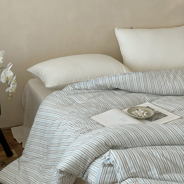 Coastal Stripe Summer Quilted Blanket