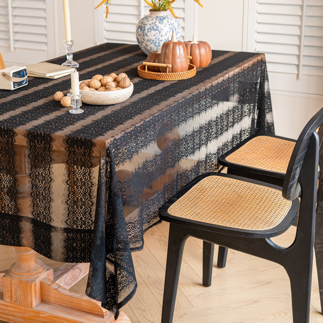 Retro Stripe Lace Tablecloth