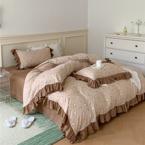 Frilly Floral Bedding Set