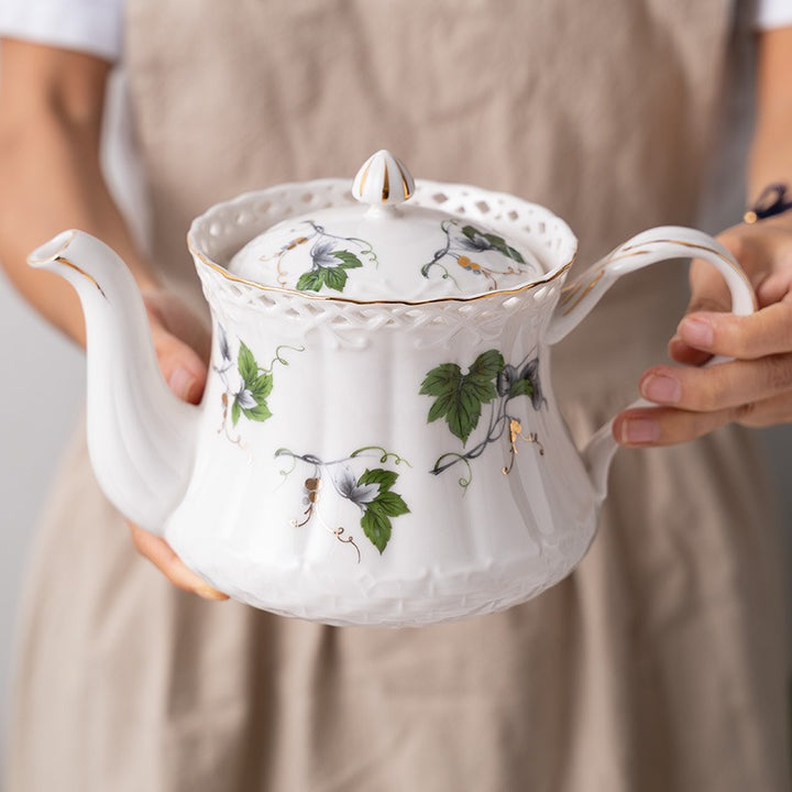 Royal Guipure Lace Tea Cup & Pot