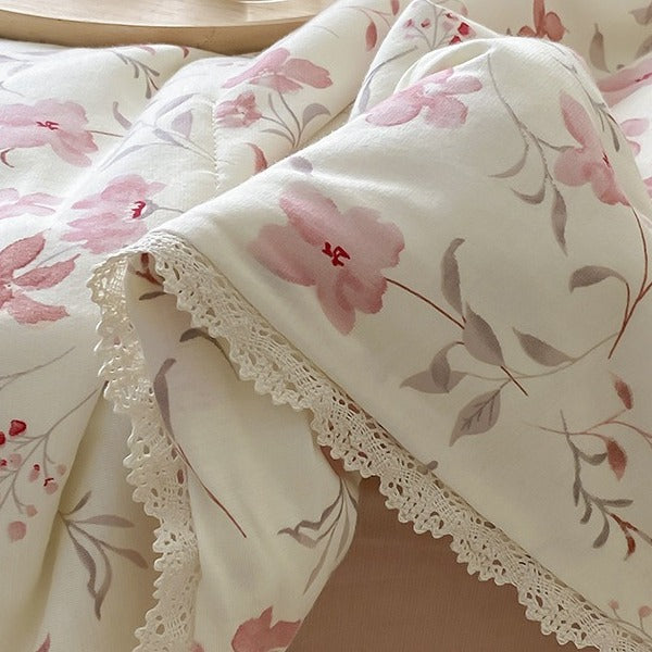 Peach Blossom Summer Quilted Blanket