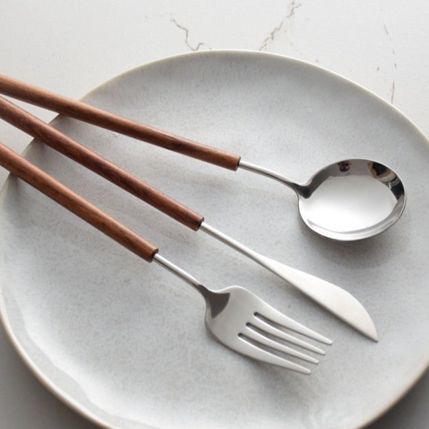 Warm Wood Handled Flatware